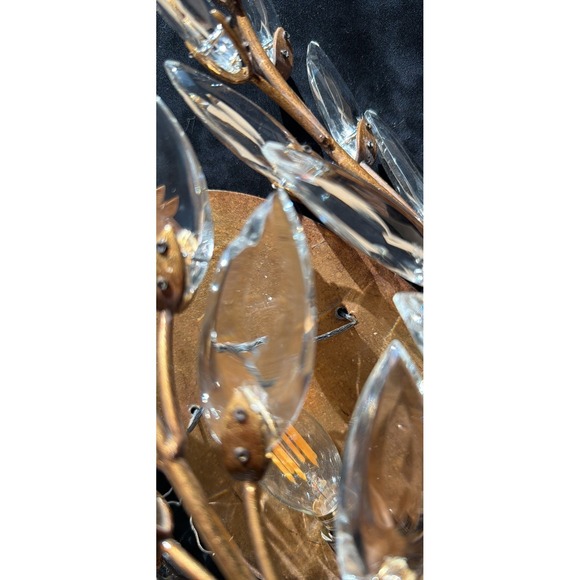 Fine Art Lamp Crystal Laurel Set of 2 Wall Sconces Heavy Cut Crystal Luxury - Picture 7 of 9